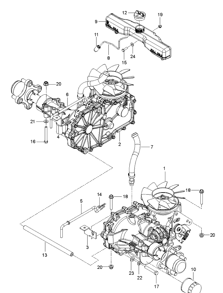 Hydraulic Pump - Motor Diagram and Parts List for MZ61 (970467701-00)(2020-04) Husqvarna Lawn Mower