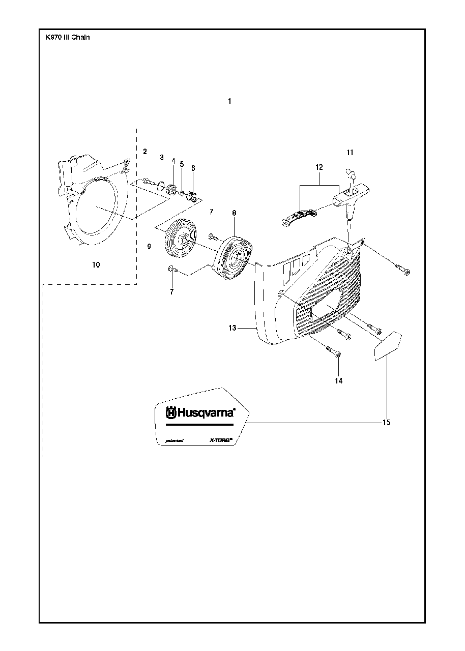 Starter Diagram and Parts List for K970IIICHAIN 2017-03 Husqvarna Circular Saw