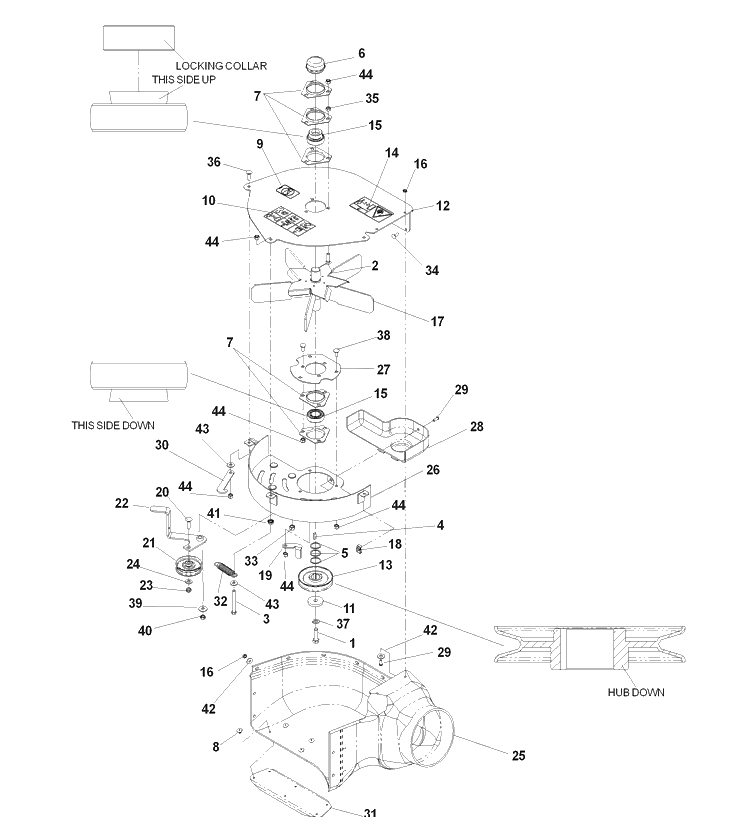 Blower Assembly 2 Diagram and Parts List for IZ5225TXPKOA (968999307)(2007-04) Husqvarna Lawn Mower