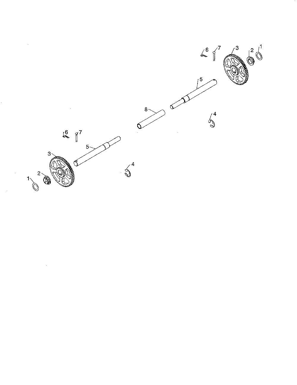 Axle shaft Diagram and Parts List for ST227P-96193009702  Husqvarna Snow Blower