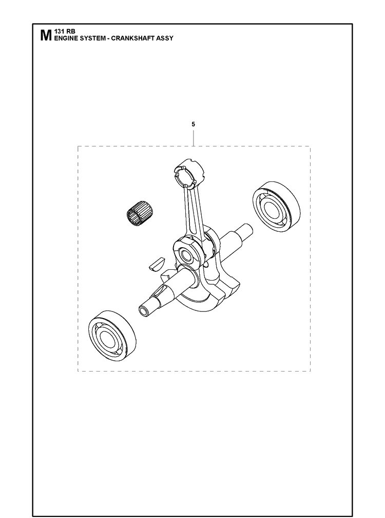 Crankshaft Diagram and Parts List for 131RB (967843201)(20181300001-Current) Husqvarna Edger