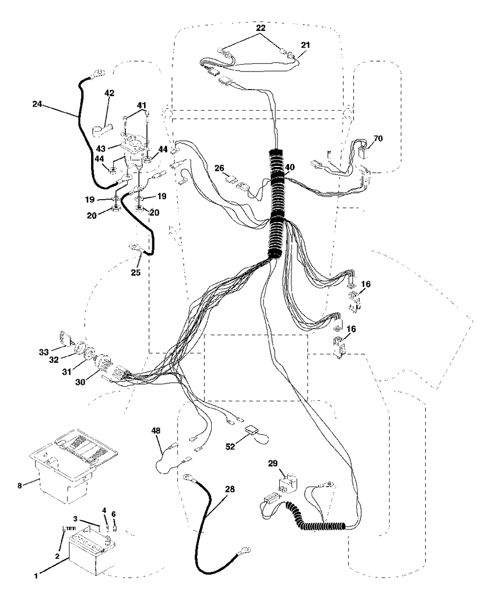 Electrical Diagram and Parts List for LT120 (954140047-B)(1998-01) Husqvarna Lawn Tractor