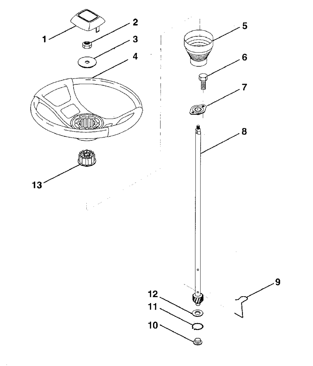 Steering Wheel Diagram and Parts List for LR120 (954000602-A)(1993-10) Husqvarna Lawn Tractor