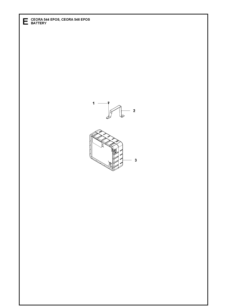 Battery Diagram and Parts List for CEORA546EPOS  Husqvarna Lawn Mower