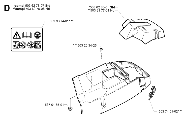Cover 2 Diagram and Parts List for 372XP/ (XPG)(20014000001-20034000000) Husqvarna Chainsaw