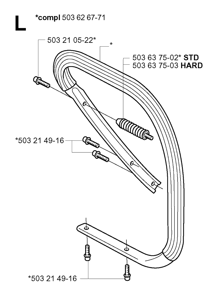 Handle 3 Diagram and Parts List for 372XP/ (XPG)(20034000001-20051800000) Husqvarna Chainsaw