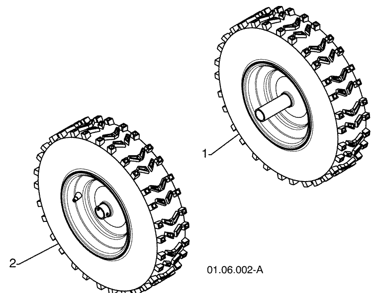 Wheels Diagram and Parts List for 12524SB (96193004600)(2009-06) Husqvarna Snow Blower