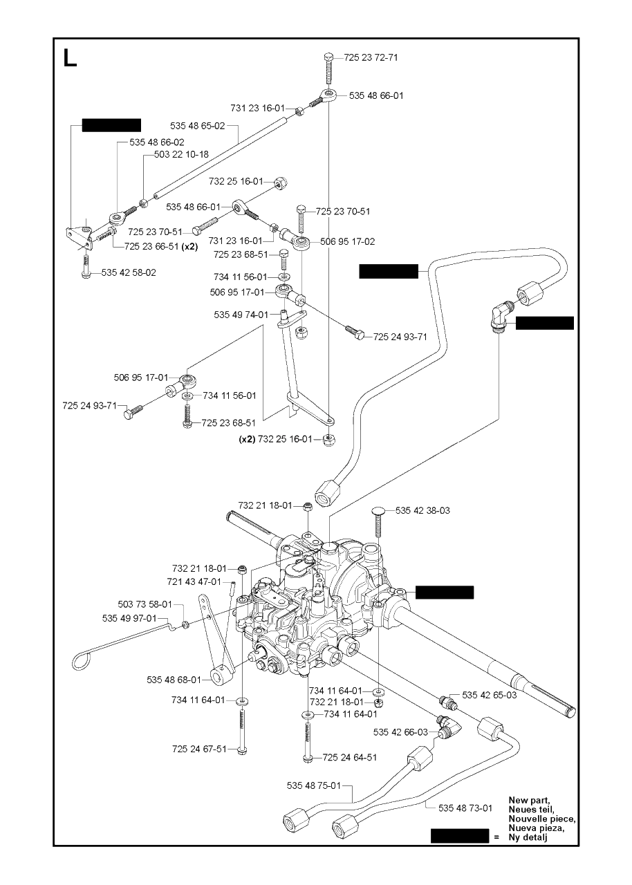 Transmission 2 Diagram and Parts List for R13AWD (965079901)(2006-01) Husqvarna Lawn Tractor