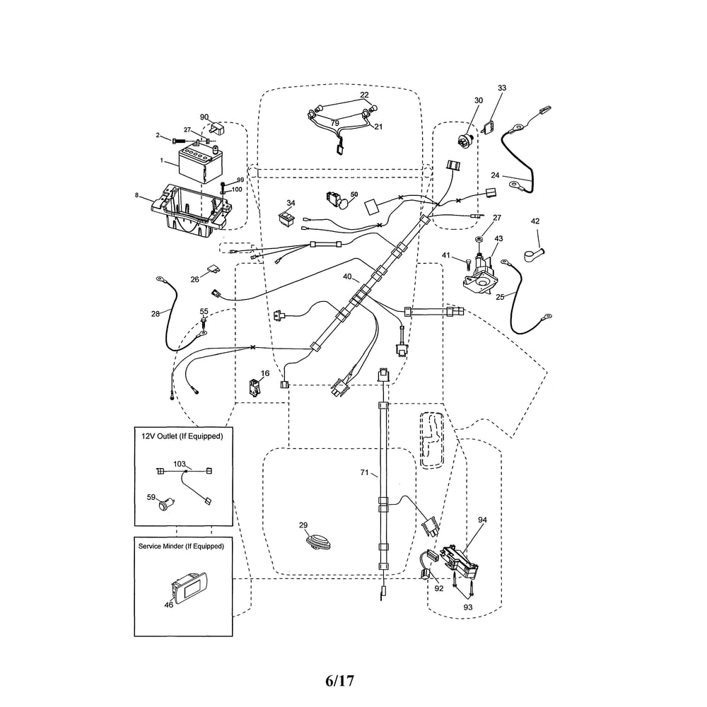 Electrical Diagram and Parts List for LGT2654-96045004700  Husqvarna Lawn Tractor