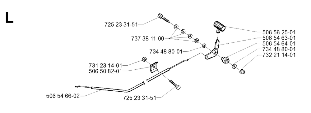 Controls Diagram and Parts List for R13 2001-01 Husqvarna Lawn Tractor