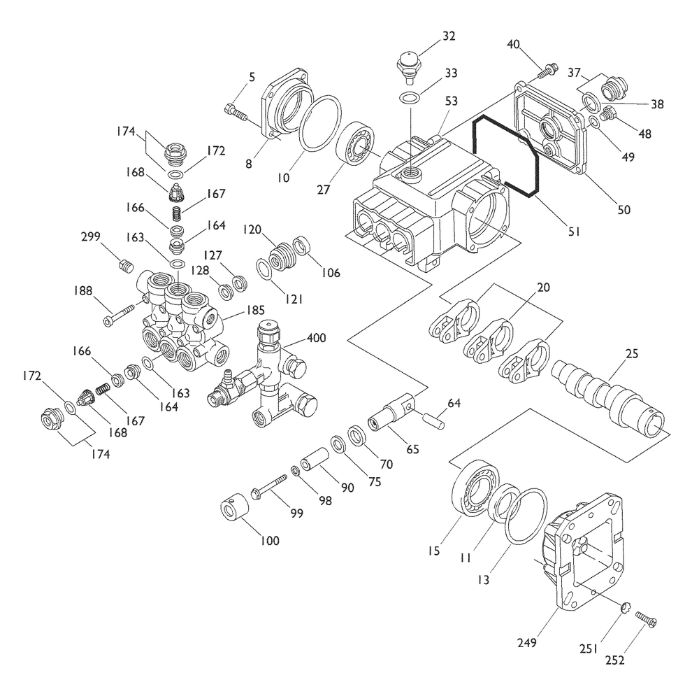 Pump Diagram and Parts List for 1906-0  Husqvarna Pressure Washer