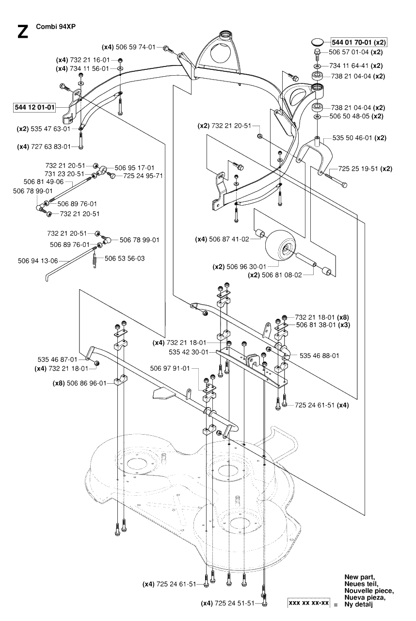 Protection Frame 5 Diagram and Parts List for R15-V2AWD (965080101)(2006-05) Husqvarna Lawn Tractor