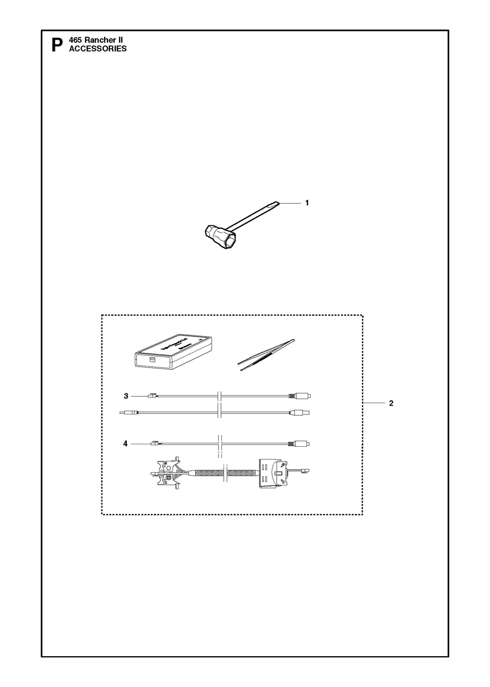 Accessories Diagram and Parts List for 465RANCHER  Husqvarna Chainsaw