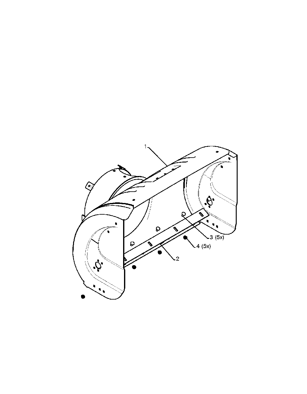 Auger Housing And Impeller Diagram and Parts List for 1830SB96193006501 2010-08 Husqvarna Snow Blower