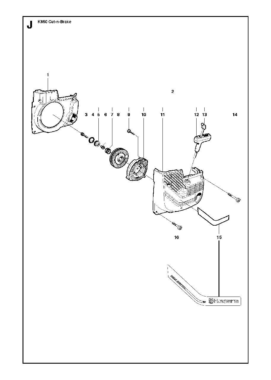 Starter Diagram and Parts List for K650CUT-N-BREAK 2007-01 Husqvarna Circular Saw
