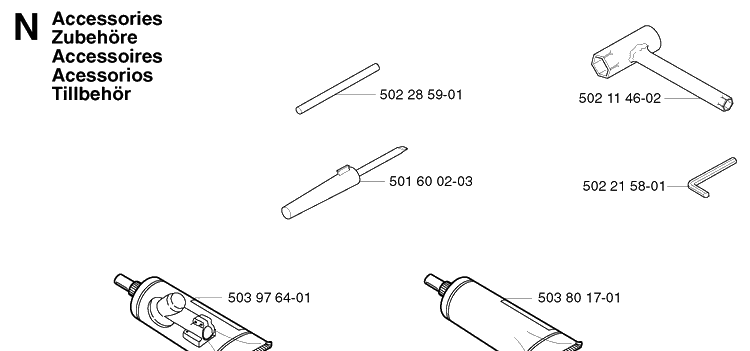 Accessories Diagram and Parts List for 326EX 20020500001-20144799999 Husqvarna Edger