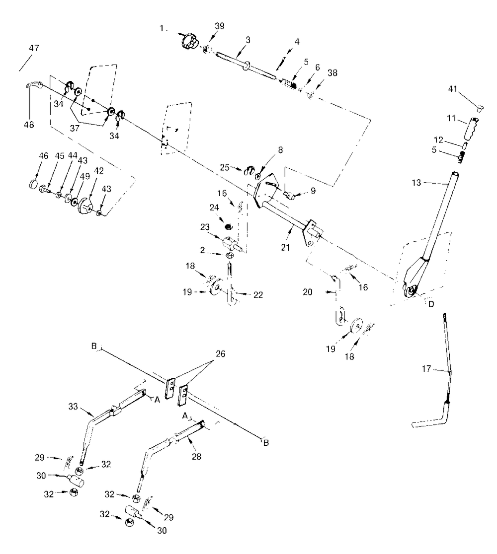Lift Adjustment (Part 1) Diagram and Parts List for YT161H (127589)(1990-11) Husqvarna Lawn Tractor