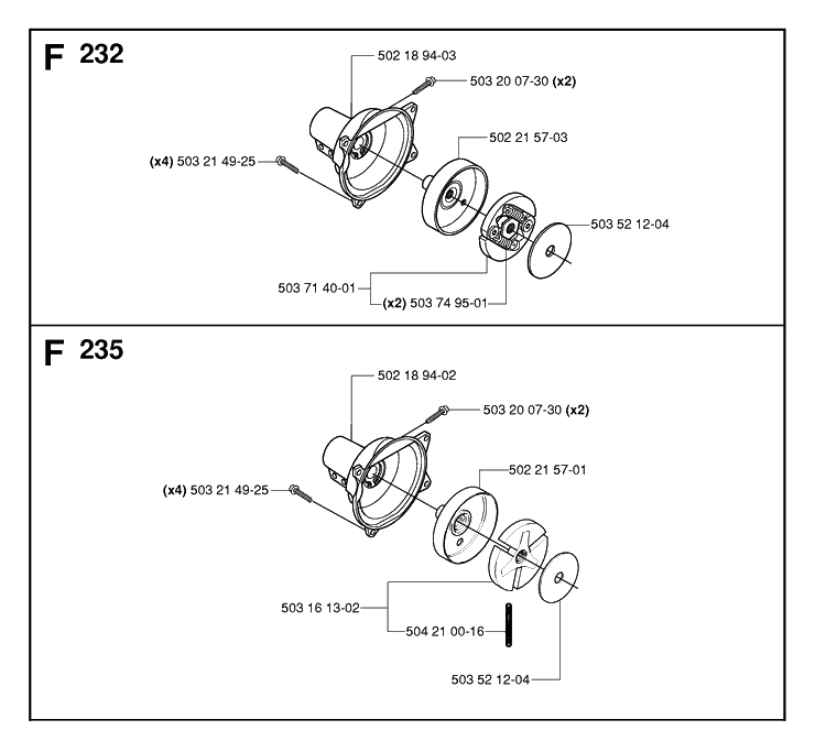 Clutch Diagram and Parts List for 235R 20060100001-20061400000 Husqvarna Brush Cutter