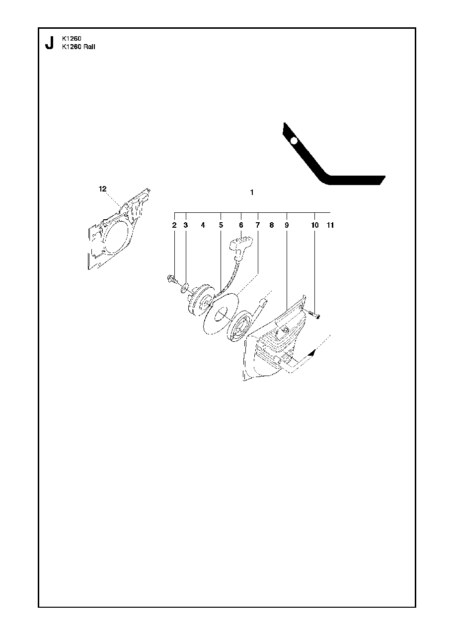 Starter Diagram and Parts List for K1260RAIL 2010-10 Husqvarna Circular Saw