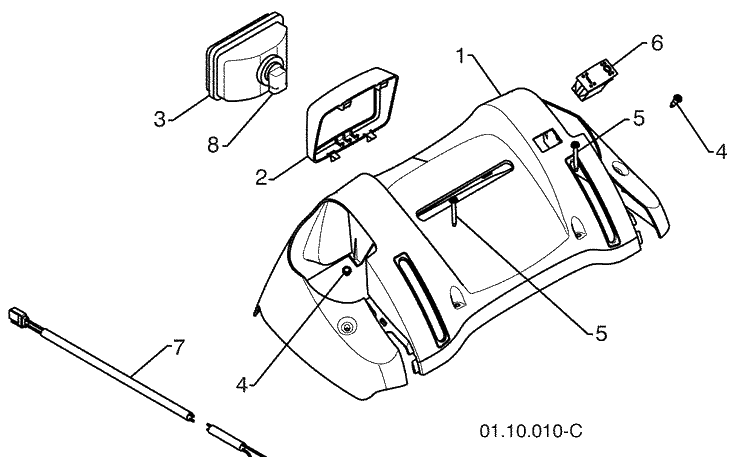 Handles-D 1 Diagram and Parts List for 15530SBLS (96193003801)(2009-06) Husqvarna Snow Blower