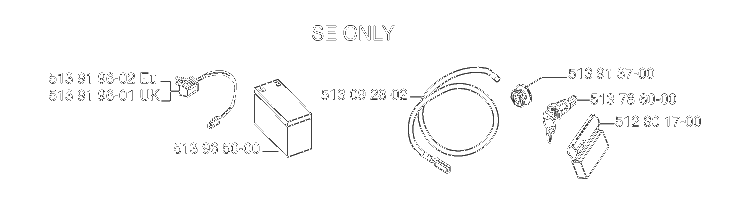 Electrical Diagram and Parts List for ROYAL50  Husqvarna Lawn Mower