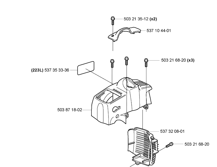 Covers Diagram and Parts List for 223L 2005-04 Husqvarna Trimmer