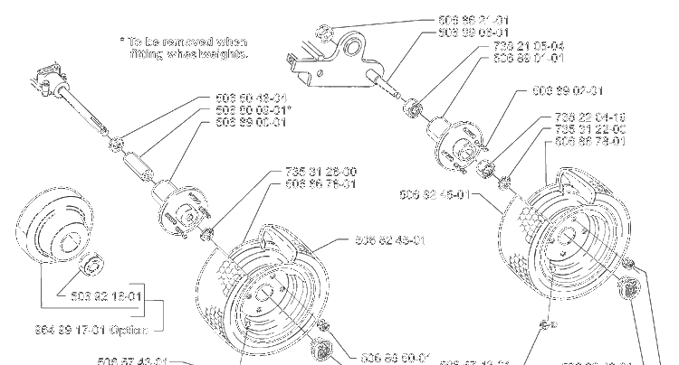Wheels And Tires Diagram and Parts List for RIDERPROFLEX21 2001-02 Husqvarna Lawn Tractor
