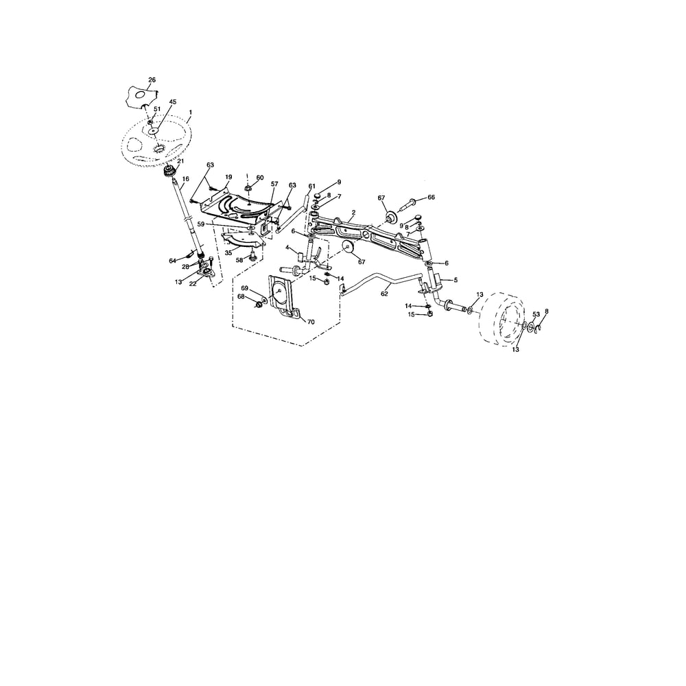 Steering Diagram and Parts List for YTH2246-917287541  Husqvarna Lawn Tractor