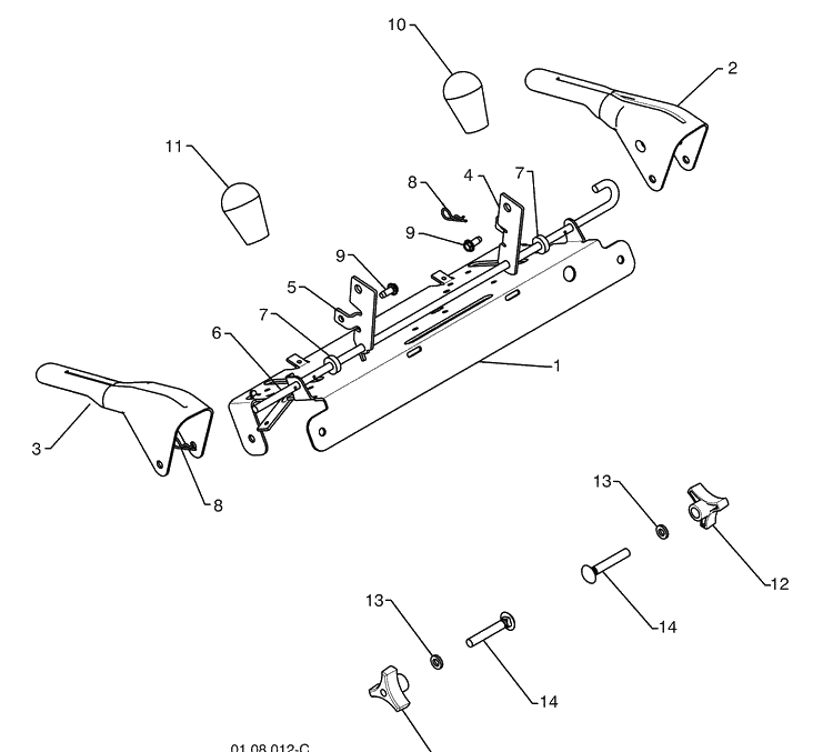 Handles 5 Diagram and Parts List for 13524SBXLS (961930048)(2009-07) Husqvarna Snow Blower