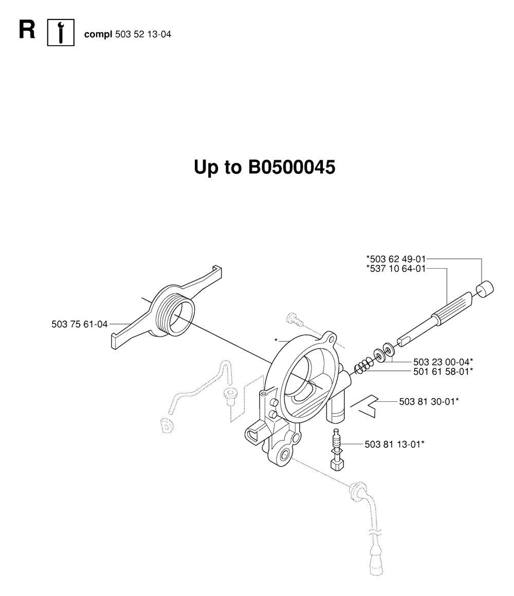Clutch And Oil Pump Diagram and Parts List for 390XP-XPG-XPW 20064000001 & Above Husqvarna Chainsaw