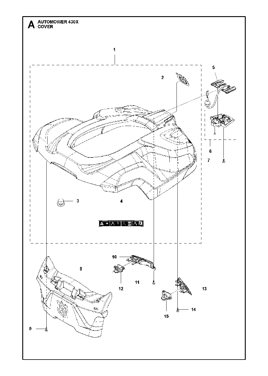 Cover Diagram and Parts List for 430X 2017-01 Husqvarna Lawn Mower