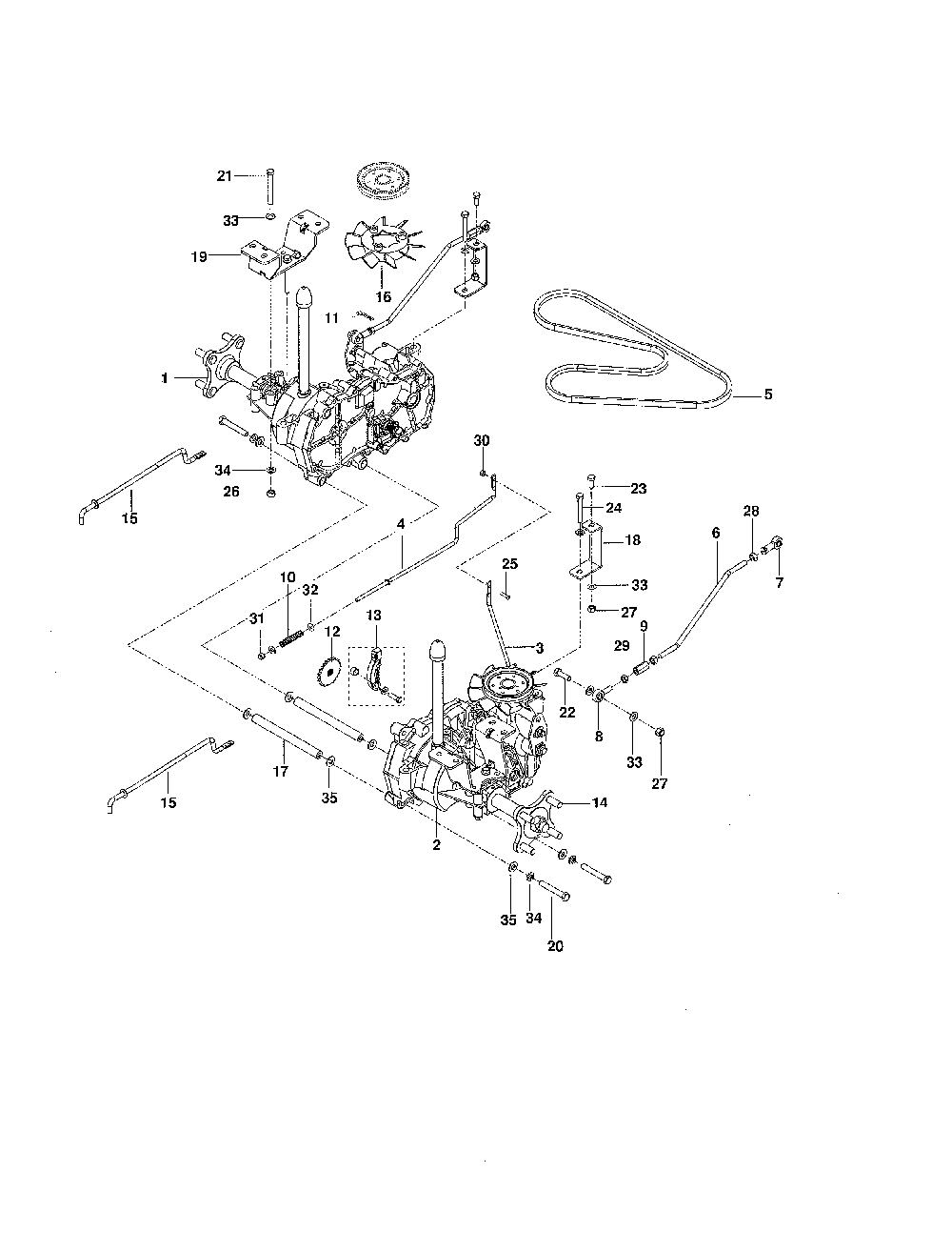 Hydraulic pump/motor Diagram and Parts List for 966659301  Husqvarna Lawn Mower