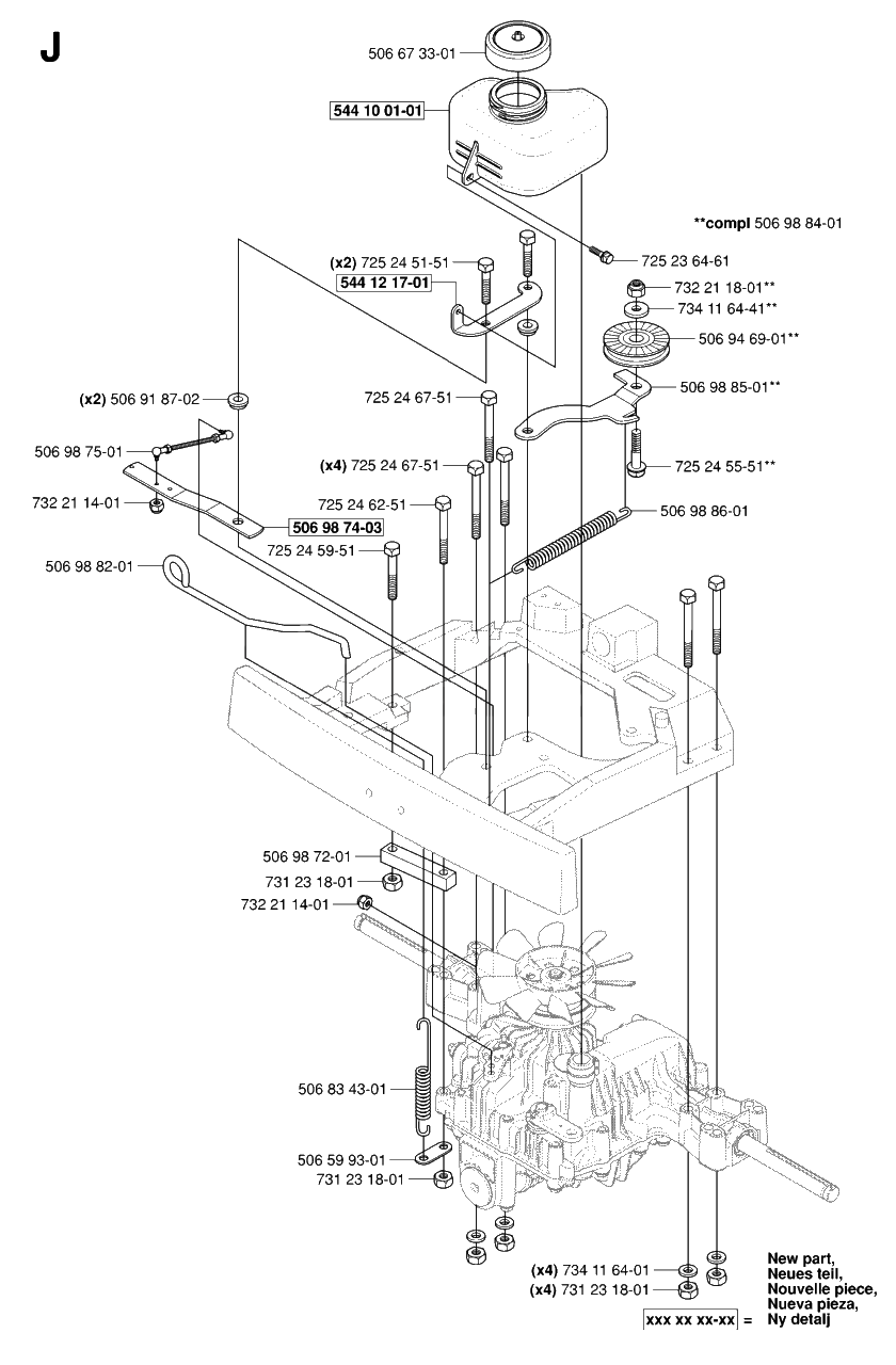 Transmission 2 Diagram and Parts List for R15-V2AWD (965080101)(2006-01) Husqvarna Lawn Tractor