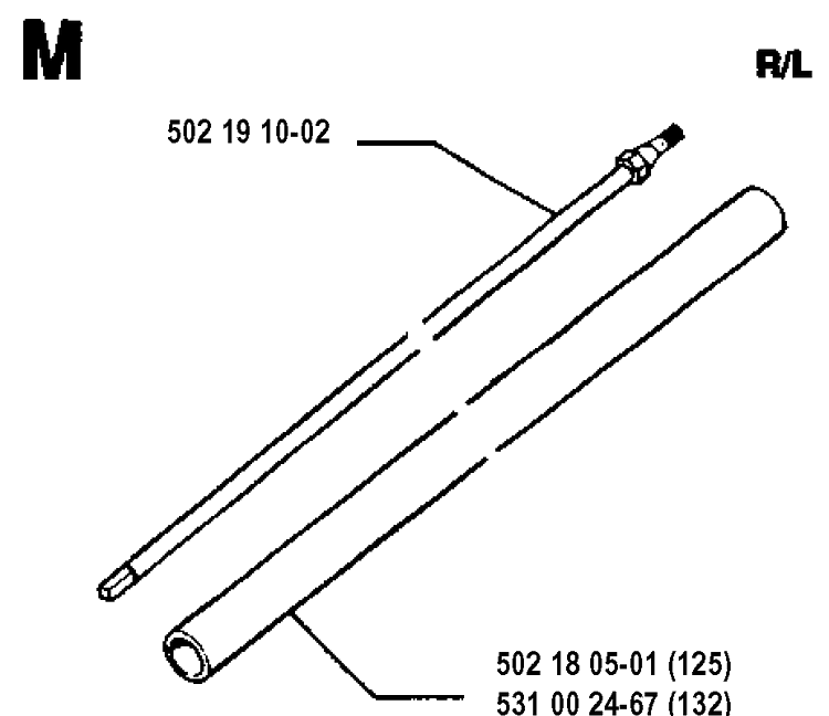 Shaft 2 Diagram and Parts List for 125L 19931400001-20053600000 Husqvarna Edger