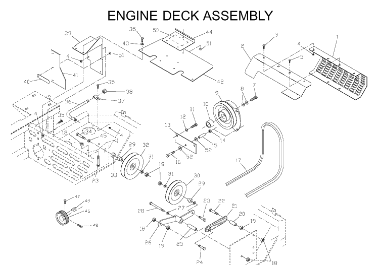 Mower Deck / Cutting Deck Diagram and Parts List for ZTH5225KAA (968999154)(2000-06) Husqvarna Lawn Mower