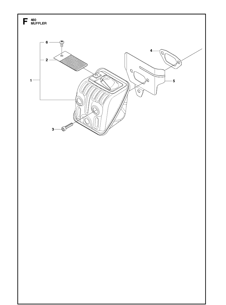 Muffler Diagram and Parts List for 461 2013-01 Husqvarna Chainsaw