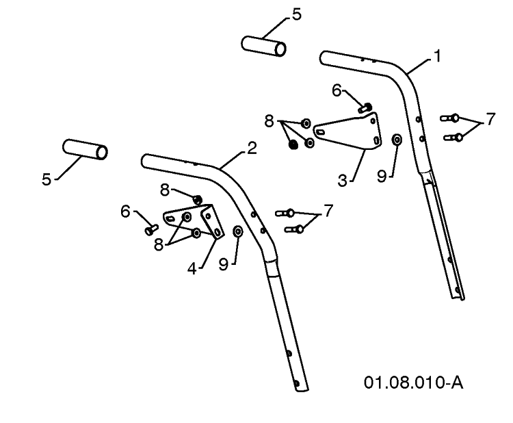 Handles 6 Diagram and Parts List for 1830SB (96193005700)(2010-04) Husqvarna Snow Blower