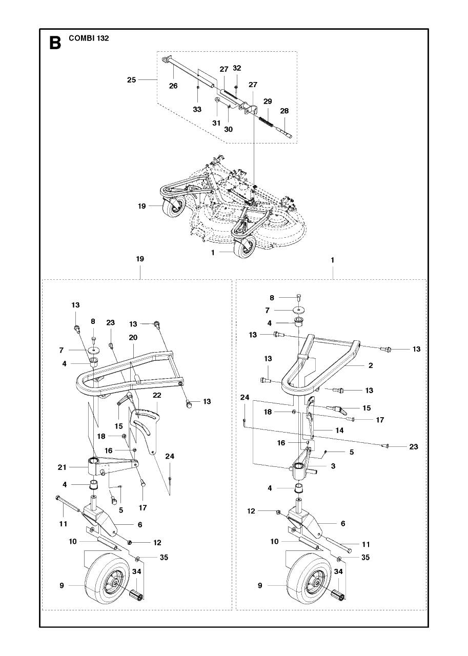 52-Inch/132cm Cutting Deck Diagram and Parts List for C132 (961019501)(2012) Husqvarna Lawn Tractor Accessories