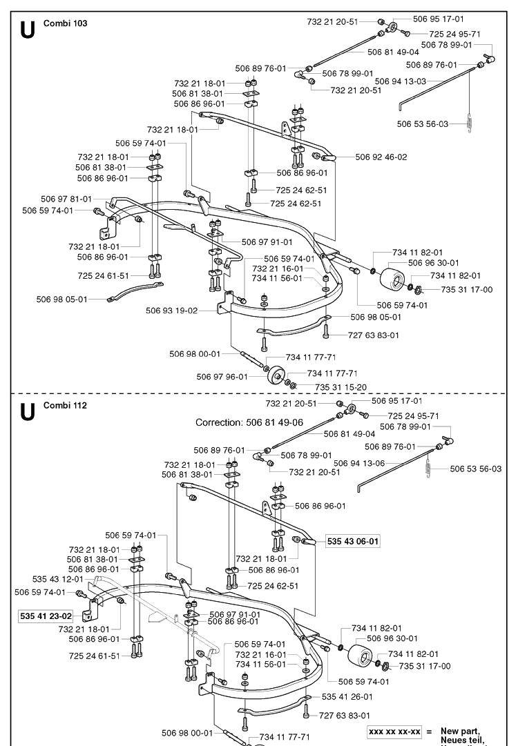 Protection Frame 2 Diagram and Parts List for PR18 2003-02 Husqvarna Lawn Mower