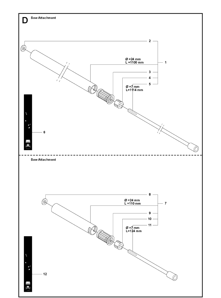 Bevel Gear And Shaft Diagram and Parts List for 326P 20080900001-current Husqvarna Pole Saw