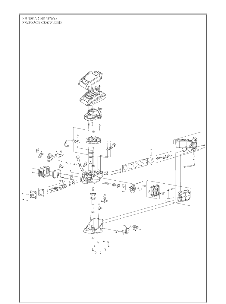 Product Complete Diagram and Parts List for HS166AE (531451001)(599912501) Husqvarna Engine