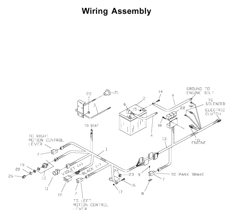 Electrical Diagram and Parts List for ZTH6123 (968999203)(2002-10) Husqvarna Lawn Mower