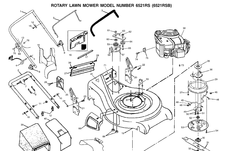 Repair Parts 2 Diagram and Parts List for 6521RS (954222732)(2001-12) Husqvarna Lawn Mower