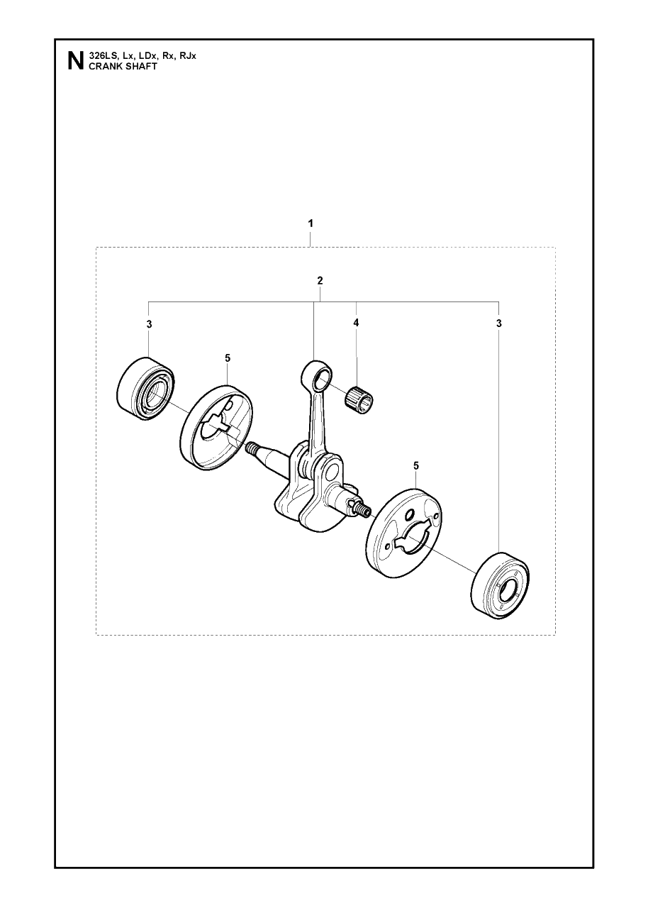 Crankshaft Diagram and Parts List for 326RX 20091800001 & Above Husqvarna Trimmer