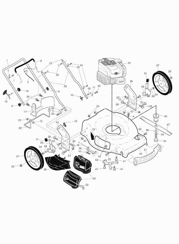 Engine Diagram and Parts List for LB155S  Husqvarna Lawn Mower