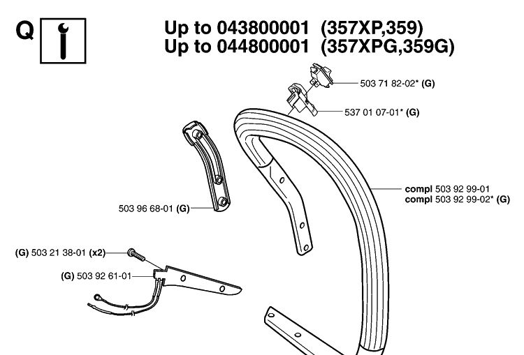 Service Updates Diagram and Parts List for 359 20060600001-20070900000 Husqvarna Chainsaw