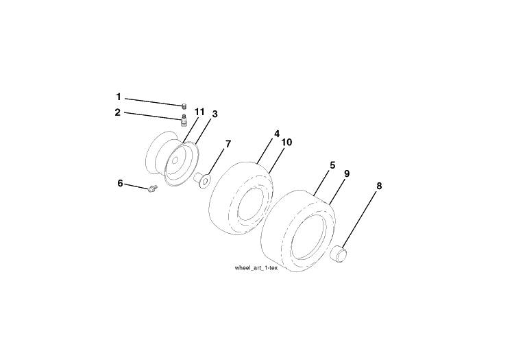 Wheels And Tires Diagram and Parts List for YTA19K42 (96043013901)(2012-10) Husqvarna Lawn Tractor