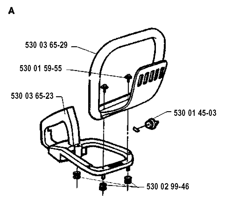 Handle Diagram and Parts List for 18H 19920900001-19941400000 Husqvarna Hedge Trimmer