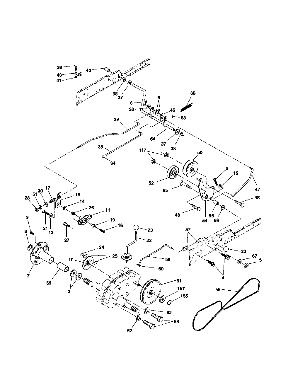 Ground drive Diagram and Parts List for LOGT2254  Husqvarna Lawn Tractor