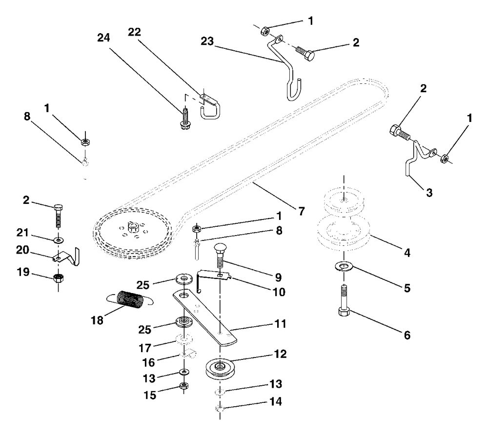 Ground Drive Diagram and Parts List for LT125 (954170001-B)(1996-10) Husqvarna Lawn Tractor